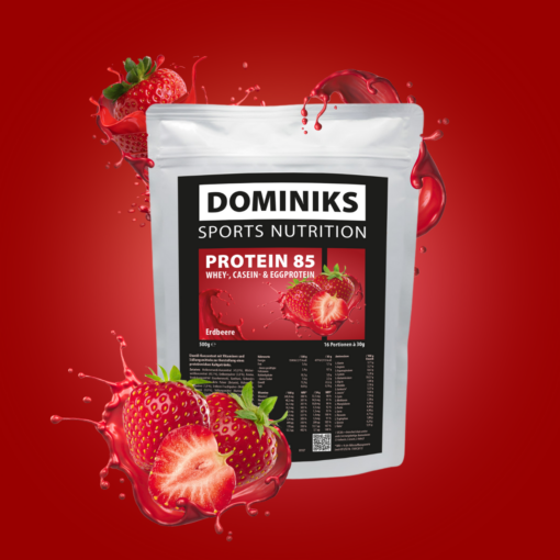 Dominiks Sportnahrung PROTEIN Pulver Erdbeere